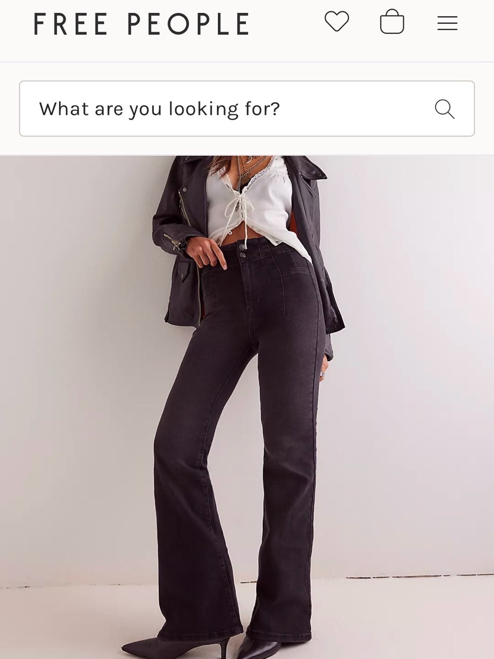 Free People Jayde High-Rise Black Flare Jeans